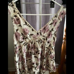 Floral print tank blouse